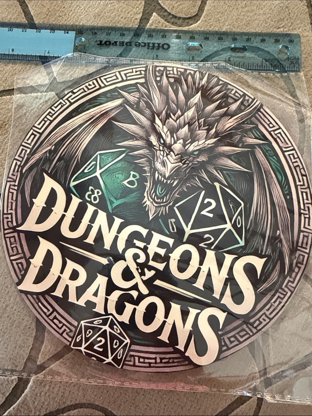 Dragon Emblem Decorative Plaque - Black and Teal